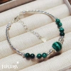 Lắc Tay Nữ Bạc 925 Mix Đá Khổng Tước TOPGEMS - Malachite 8mm Tự Nhiên, BH 12 Tháng 5