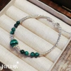 Lắc Tay Nữ Bạc 925 Mix Đá Khổng Tước TOPGEMS - Malachite 8mm Tự Nhiên, BH 12 Tháng 7