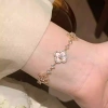 Lắc tay nữ cỏ bốn lá mạ vàng hồng sang trọng LEOSIA JEWELRY LA32 giảm 21% 6