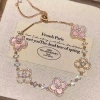 Lắc tay nữ cỏ bốn lá mạ vàng hồng sang trọng LEOSIA JEWELRY LA32 giảm 21% 8