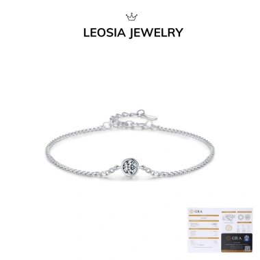 Lắc tay nữ mạ vàng trắng kim cương Moissanite 6.5 ly LA25 sang chảnh, quà tặng 1.1 triệu