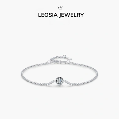 Lắc tay nữ mạ vàng trắng kim cương Moissanite 6.5 ly LA25 sang chảnh, quà tặng 1.1 triệu