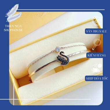 Lắc tay Swarovski & Vòng cổ nữ Thiên Nga Iconic Fullbox - Sang trọng, Tinh tế, Giá 800k