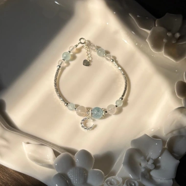 Lắc Vòng Tay Nữ Charm Trăng Bạc 925 Đá Moonstone Phong Thủy May Mắn Tài Lộc 7