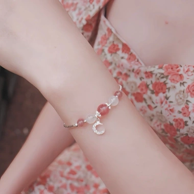 Lắc Vòng Tay Nữ Charm Trăng Bạc 925 Đá Moonstone Phong Thủy May Mắn Tài Lộc 8