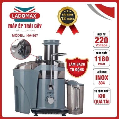 Ladomax HA-967 Máy Ép Trái Cây Công Nghiệp 1.180W - Lưới 0.3mm Tự Vệ Sinh, 220V, Bảo Hành 12 Tháng, Giá chỉ 1.8tr 2