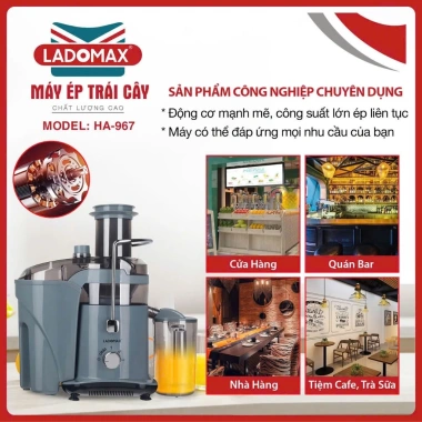 Ladomax HA-967 Máy Ép Trái Cây Công Nghiệp 1.180W - Lưới 0.3mm Tự Vệ Sinh, 220V, Bảo Hành 12 Tháng, Giá chỉ 1.8tr 4