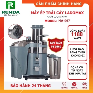 Ladomax HA-967 Máy Ép Trái Cây Công Nghiệp 1.180W - Lưới 0.3mm Tự Vệ Sinh, 220V, Bảo Hành 12 Tháng, Giá chỉ 1.8tr 9