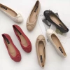 Lamode Dongdaemun Giày Đế Bằng Real Shot 4 Màu Size 35-40 Miệng Nông Nơ Ba Lê 7