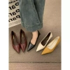 LAMODE Giày Cao Gót Retro Hàn Quốc Mũi Nhọn Máy Bơm Gót Nữ Sang Trọng - Giảm 23%