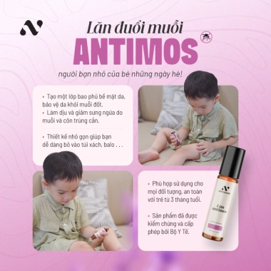 Lăn Đuổi Muỗi Antimos 10ml - An toàn cho người lớn & trẻ, diệt muỗi nhanh, giá 89.000 Lăn Đuổi Muỗi Antimos 10ml - An toàn cho người lớn & trẻ, diệt muỗi nhanh, giá 89.000