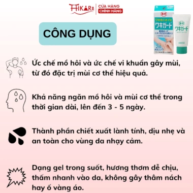 Lăn Gel Kobayashi Waki Guard 50g Nhật Bản - Khử mùi hôi nách, bảo vệ 24h giảm giá 4
