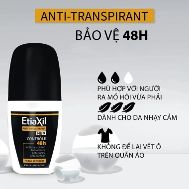 Lăn khử mùi nam EtiaXil Anti Transpirant 48H 50ml - Giá ưu đãi 279.000₫