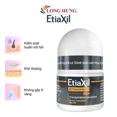 Lăn khử mùi nam EtiaXil Detranspirant Men 15ml – Kiểm soát mồ hôi, hương thơm lâu, giá 289.000₫