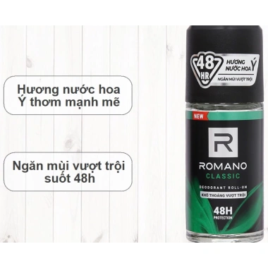 Lăn khử mùi Romano Classic Attitude 50ml - Hương nước hoa, chỉ 57k, bảo vệ ngày
