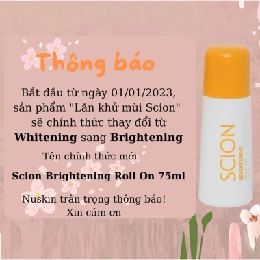 Lăn khử mùi Scion Voovi 75ml/10ml - Ngăn hôi nách, không ố quần áo, làm sáng da dưới cánh tay - 227.500₫