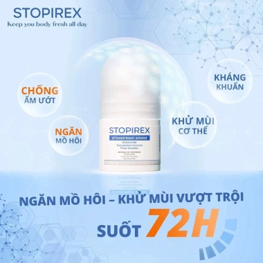 Lăn khử mùi STOPIREX 30ml - Kháng khuẩn, ngăn mồ hôi, thơm suốt ngày cho Nam Nữ 3