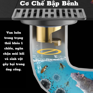 Lắp cống ngăn mùi - Nắp chặn cống sàn tắm, chống côn trùng, ngăn mùi hôi, tiện