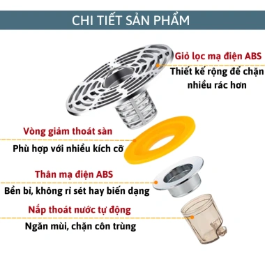 Lắp cống nhựa ABS khử mùi, chống chuột, lọc bụi - Sàn phòng tắm, nhà vệ sinh, chỉ 11.100đ