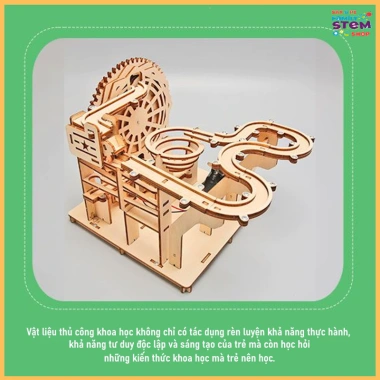 Lắp ráp STEM Gỗ - Ray bi sắt chuyển động liên tục, đồ chơi giáo dục sáng tạo, quà sinh nhật bé sanpi 3