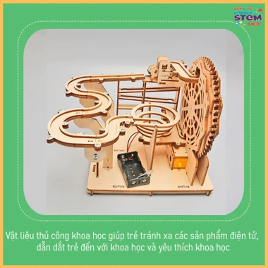 Lắp ráp STEM Gỗ - Ray bi sắt chuyển động liên tục, đồ chơi giáo dục sáng tạo, quà sinh nhật bé sanpi 4