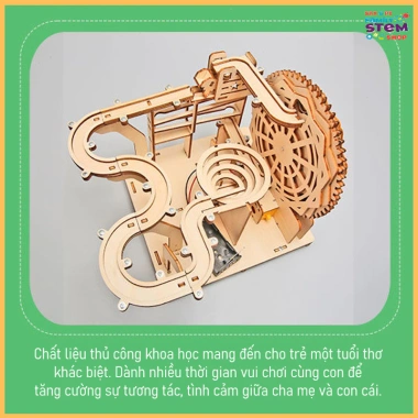 Lắp ráp STEM Gỗ - Ray bi sắt chuyển động liên tục, đồ chơi giáo dục sáng tạo, quà sinh nhật bé sanpi 5