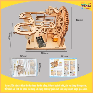 Lắp ráp STEM Gỗ - Ray bi sắt chuyển động liên tục, đồ chơi giáo dục sáng tạo, quà sinh nhật bé sanpi 7