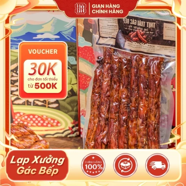 Lạp xưởng gác bếp Tây Bắc Đỗ Gia 500g hun khói đậm đà, quà Tết giảm còn 105.000₫