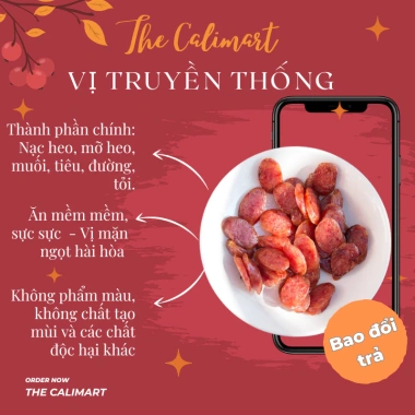 Lạp xưởng heo Cai Lậy The Calimart 500g - Vị truyền thống, giảm còn 129.000₫