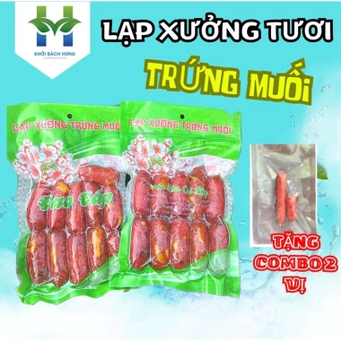 Lạp xưởng heo trứng muối 1KG - 20% trứng muối, chỉ 200.000đ, tặng lạp tôm & lạp heo khô