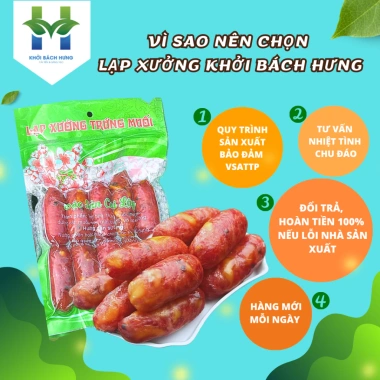 Lạp xưởng heo trứng muối 1KG - 20% trứng muối, chỉ 200.000đ, tặng lạp tôm & lạp heo khô
