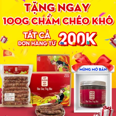 Lạp xưởng Tây Bắc HUGI FOOD 500g OCOP - Đặc sản Điện Biên, hộp quà Tết 180.000₫