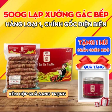 Lạp xưởng Tây Bắc HUGI FOOD 500g OCOP - Đặc sản Điện Biên, hộp quà Tết 180.000₫ 10
