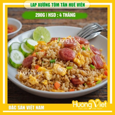 Lạp xưởng tôm Sóc Trăng Tân Huê Viên cao cấp 200g - Mai Quế Lộ, tôm tươi vị cay nhẹ, hút chân không, chỉ 85.000₫