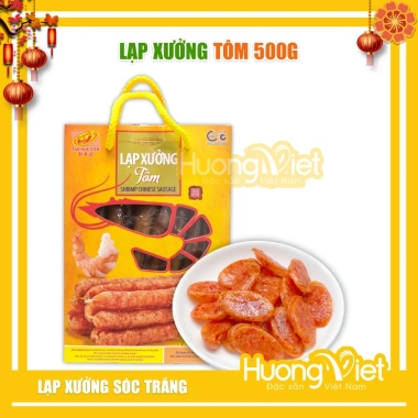 Lạp xưởng tôm Tân Huê Viên cao cấp 500g - Sóc Trăng, quà Tết 198k