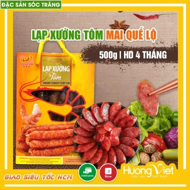 Lạp xưởng tôm Tân Huê Viên cao cấp 500g - Sóc Trăng, quà Tết 198k