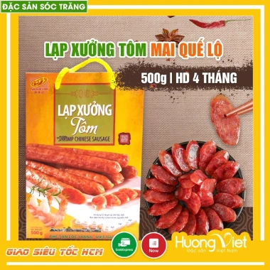 Lạp xưởng tôm Tân Huê Viên cao cấp 500g - Sóc Trăng, quà Tết 198k