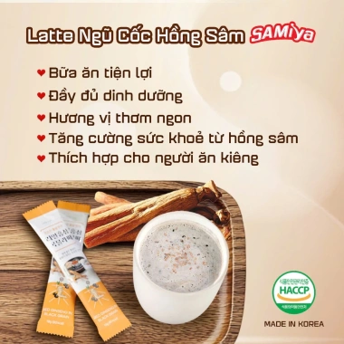 Latte hồng sâm ngũ cốc SAMIya 50 gói - 900g, giảm giá 399.000đ, tăng sức đề kháng, năng lượng dồi dào