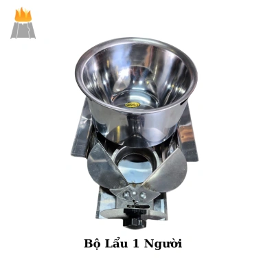 Lẩu inox 1 người kèm bếp cồn – ngăn châm cồn, không cần nhấc nồi, chỉnh nhiệt