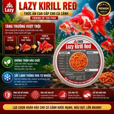 Lazy Kirill Red Thức ăn tôm Năm sấy lạnh, đạm cao, size Rồng, Chép - 65k (giảm 18k) 3