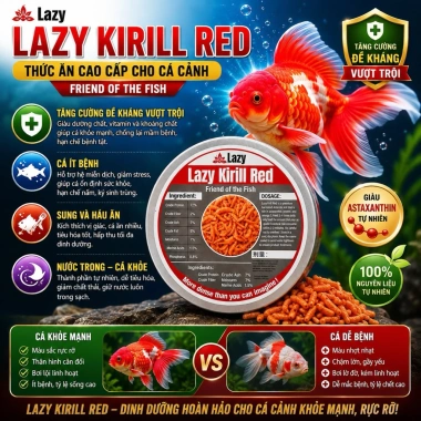 Lazy Kirill Red Thức ăn tôm Năm sấy lạnh, đạm cao, size Rồng, Chép - 65k (giảm 18k) 4