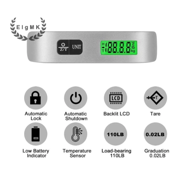 LCD kỹ thuật số cân du lịch 110lb/50kg - Vali hành lý điện tử đo trọng lượng chính xác, giá 101.860₫ 8