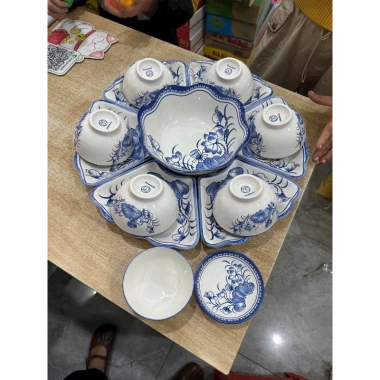 Lẻ Đĩa Sét Bát Đĩa Hoa Mặt Trời Cao Cấp - Hoạ Tiết Sen Đậm Giá Chỉ 24.500đ 4