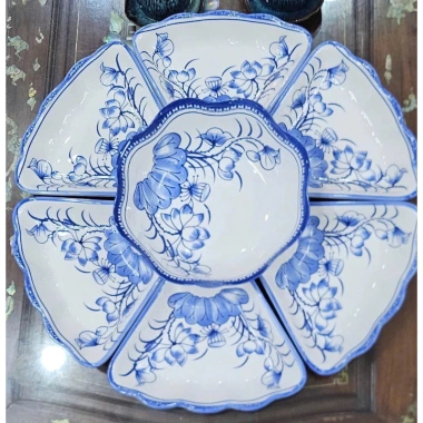 Lẻ Đĩa Sét Bát Đĩa Hoa Mặt Trời Cao Cấp - Hoạ Tiết Sen Đậm Giá Chỉ 24.500đ 5