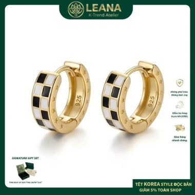 LEANA Bông Tai Sụn Vòng Nhỏ Trắng Đen Không Gây Dị Ứng Tông Vàng Bạc 319.000đ