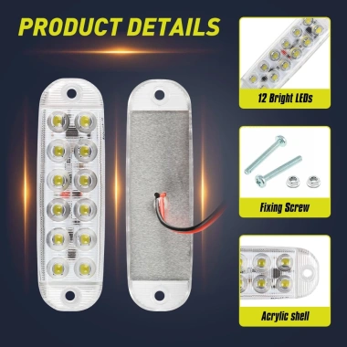 LED 12 Đèn Xe Tải Trailer Bên - Đèn Báo An Toàn, Phanh, Tín Hiệu, Giá 41.800₫