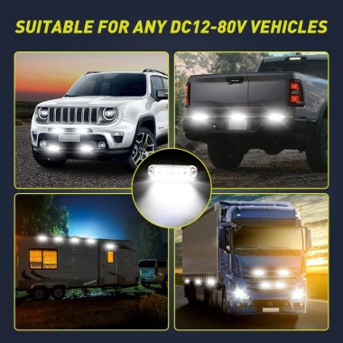 LED 12 Đèn Xe Tải Trailer Bên - Đèn Báo An Toàn, Phanh, Tín Hiệu, Giá 41.800₫