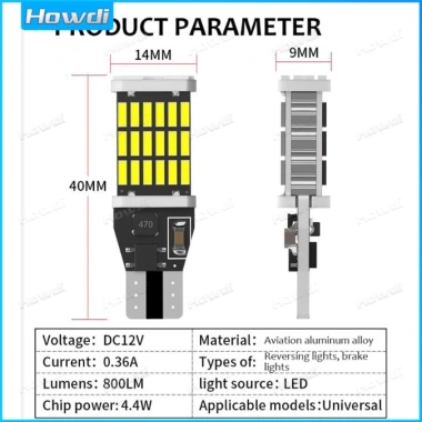 LED Car T15 4.014 45SMD 16W Trắng Canbus DC 12V Dự Phòng Ngược Đèn Đỗ Xe 2
