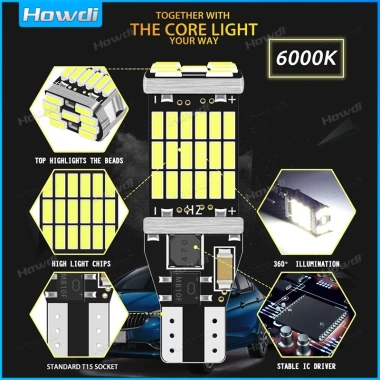 LED Car T15 4.014 45SMD 16W Trắng Canbus DC 12V Dự Phòng Ngược Đèn Đỗ Xe 7