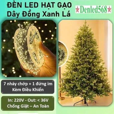 LED dây đồng xanh lá đom đóm, hạt gạo trang trí cây thông Tết 2.026 - Giá ưu đãi 189k